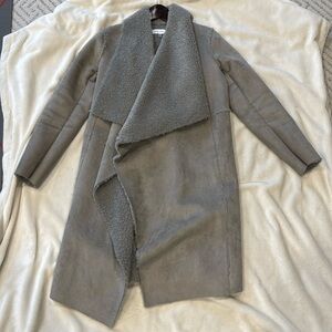 John+Jenn Faux Fur Shearling Wrap Coat -size XS